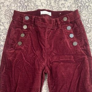burgundy velvet sailor pants